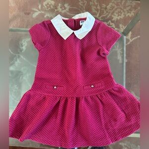 Janie and Jack Adorable Christmas Dress Red With White Collar Size 3